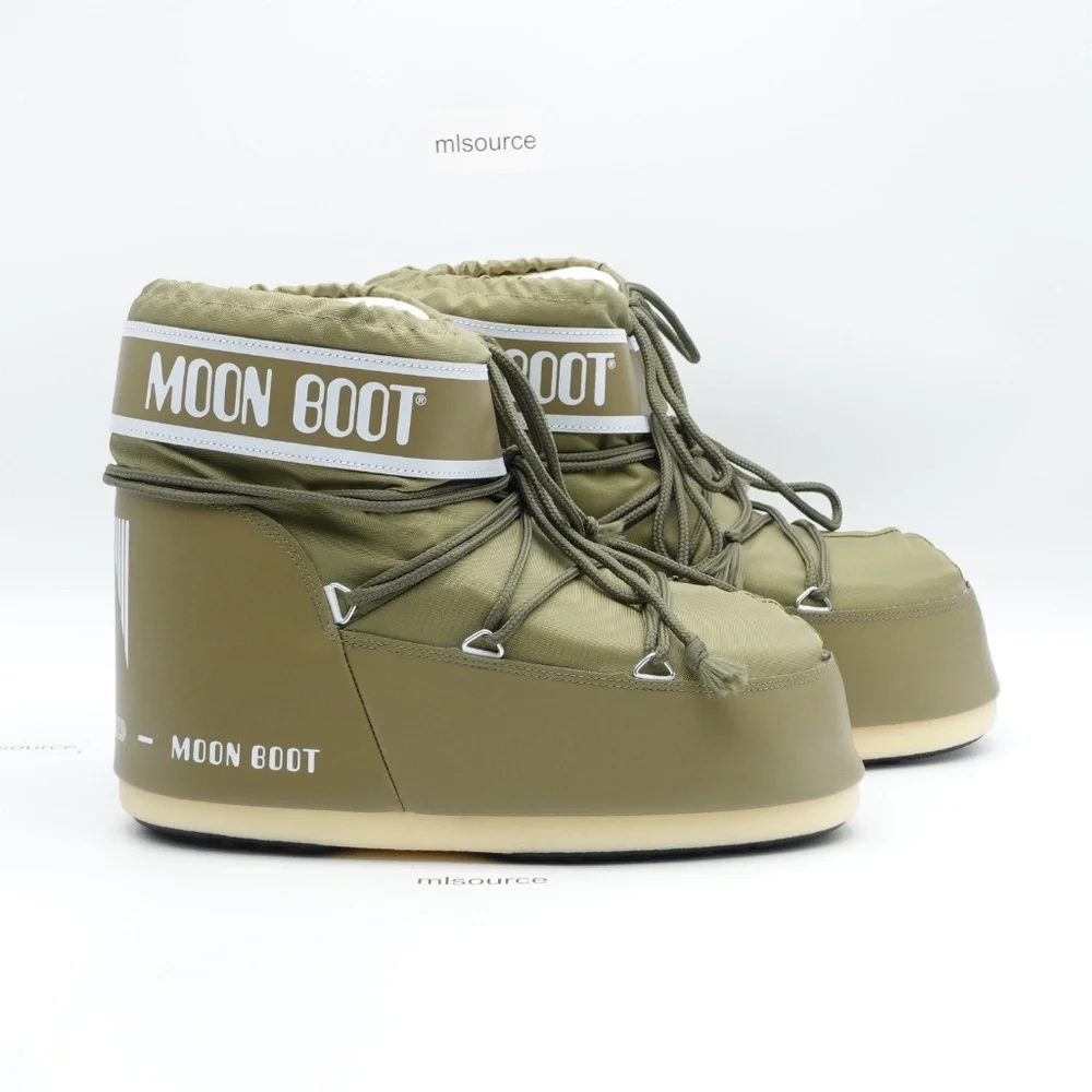 NEW Men's Moon Boot Icon Low Nylon Winter Snow Boots Khaki
